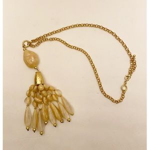 Stone And Gold Long Necklace